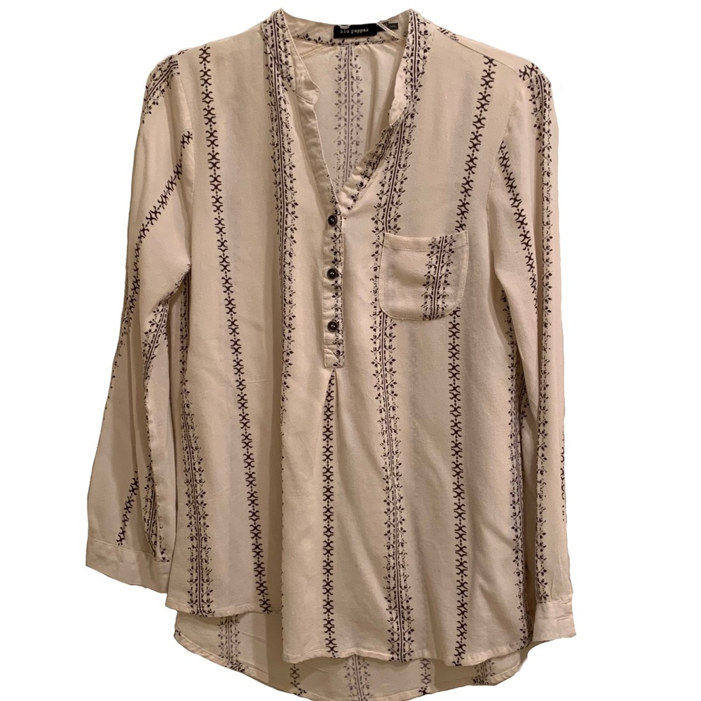 Blu Pepper Woven Printed Top